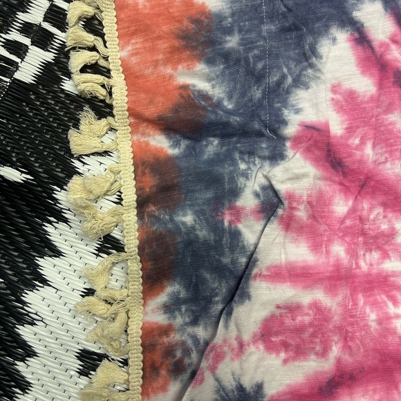 NEW Tie-Dye Beach Cover-Up with Fringe Size S - Picture 8 of 9